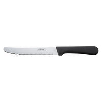 Winco 5" Steak Knife, Rounded Tip, Black Handle