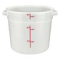 Winco 6 Qt Round Food Storage Container, White - PPRC-6W