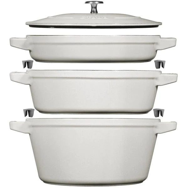 Cast Iron Saut with Lid 28cm/4.0lt White