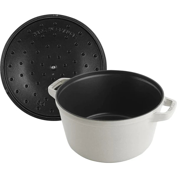 Staub 4-Piece Cast Iron Pot Set, White Truffle