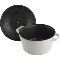 Staub 4-Piece Cast Iron Pot Set, White Truffle