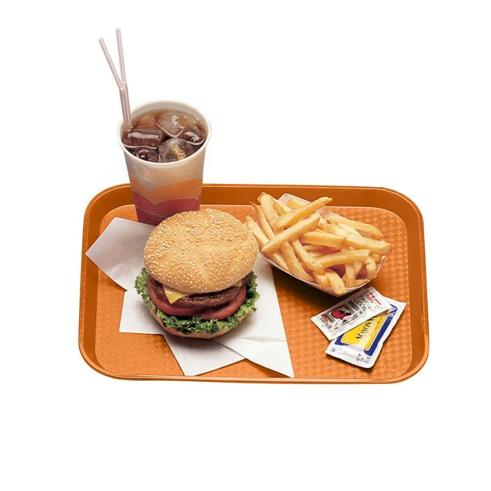 Cambro 10" x 14" Fast Food Tray, Orange - 1014FF166, 24 /Case
