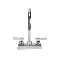 TOP-LINE® 4" OC Deck Mount Faucet Ceramic Valves with 6" Swivel Gooseneck Spout