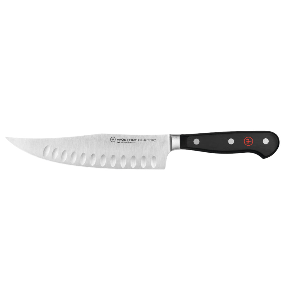 Wusthof Classic 7" Craftsman Cook's Knife, Hollow Edge Black Handle