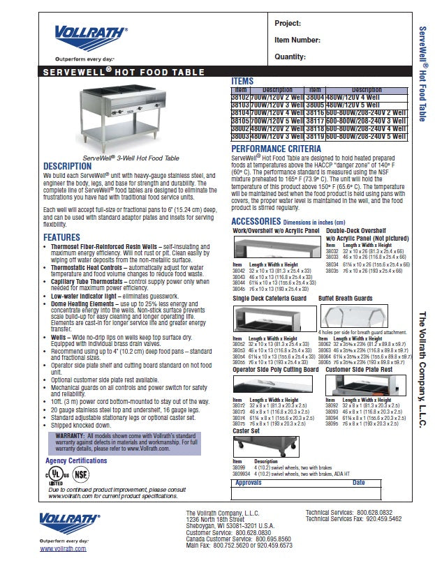 Spec Sheet
