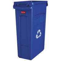 Rubbermaid Slim Jim 23 Gallon Rectangular Recycling Bin, Blue