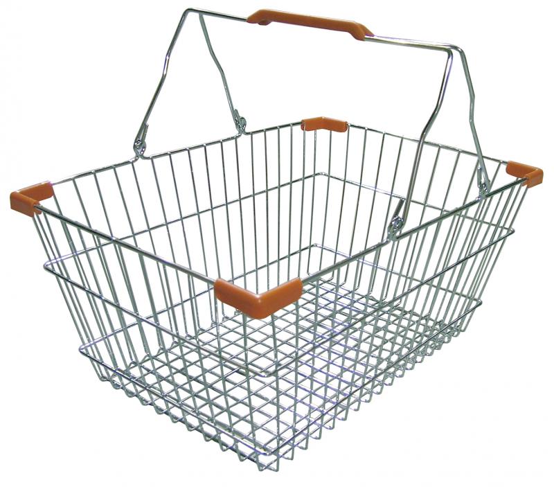 Nella Chrome Shopping Basket, 18" x 13" x 8"