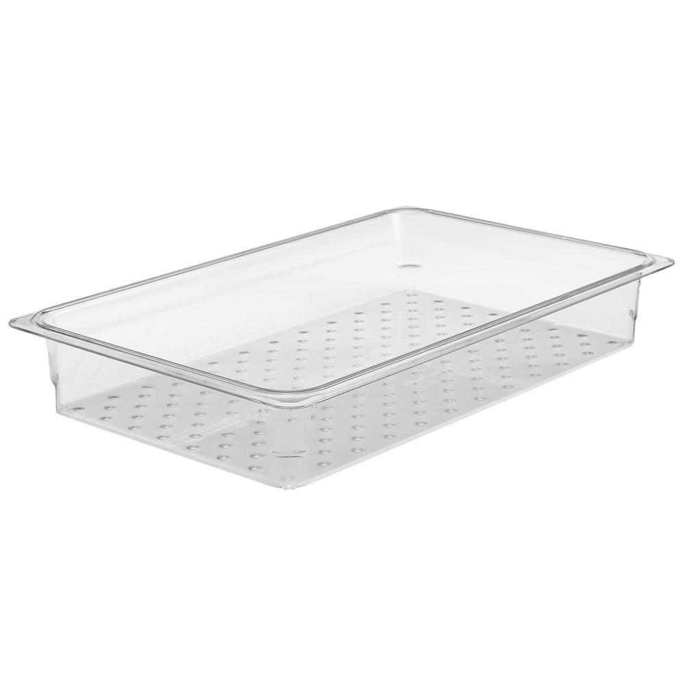 Cambro 13CLRCW135 Camwear Full Size Colander Pan, 3" Deep, Clear