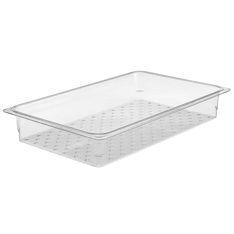 Cambro 15CLRCW135 Full Size Colander Food Pan, 12-3/4" x 20-7/8" x 5", Clear