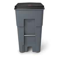 Rubbermaid Brute 65 Gallon Wheeled Rectangular Trash Can with Lid, Grey