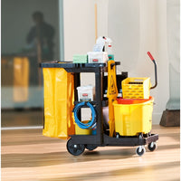 Rubbermaid Shelf Janitor Cart with Vinyl Zippered Bag