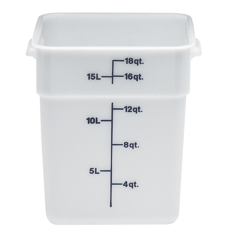 Cambro 18SFSP148, 18 Qt Square Food Storage Container, White