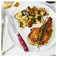 Zwilling Forged Accent 4 Piece Steak Knife Set with Red Handles