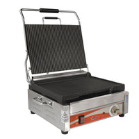 Nella 12" x 15" Single Panini Grill with Grooved Grill Surfaces, 120V