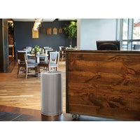 Rubbermaid 15 Gallon Metallic Round Open Top Satin Stainless Steel Trash Receptacle with Steel Liner