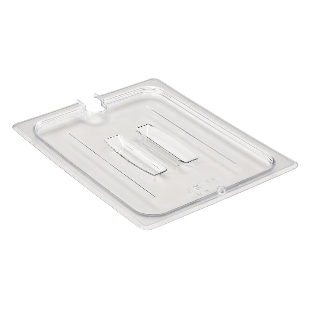 Cambro 20CWCHN135 1/2 Size Notched Food Pan Cover with Handle, Clear