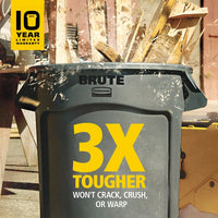 Rubbermaid Brute 55 Gallon Round Trash Can, Grey