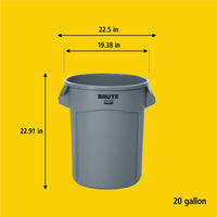 Rubbermaid Brute 20 Gallon Round Trash Can, Blue