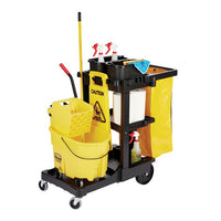 Rubbermaid Shelf Janitor Cart with Vinyl Zippered Bag