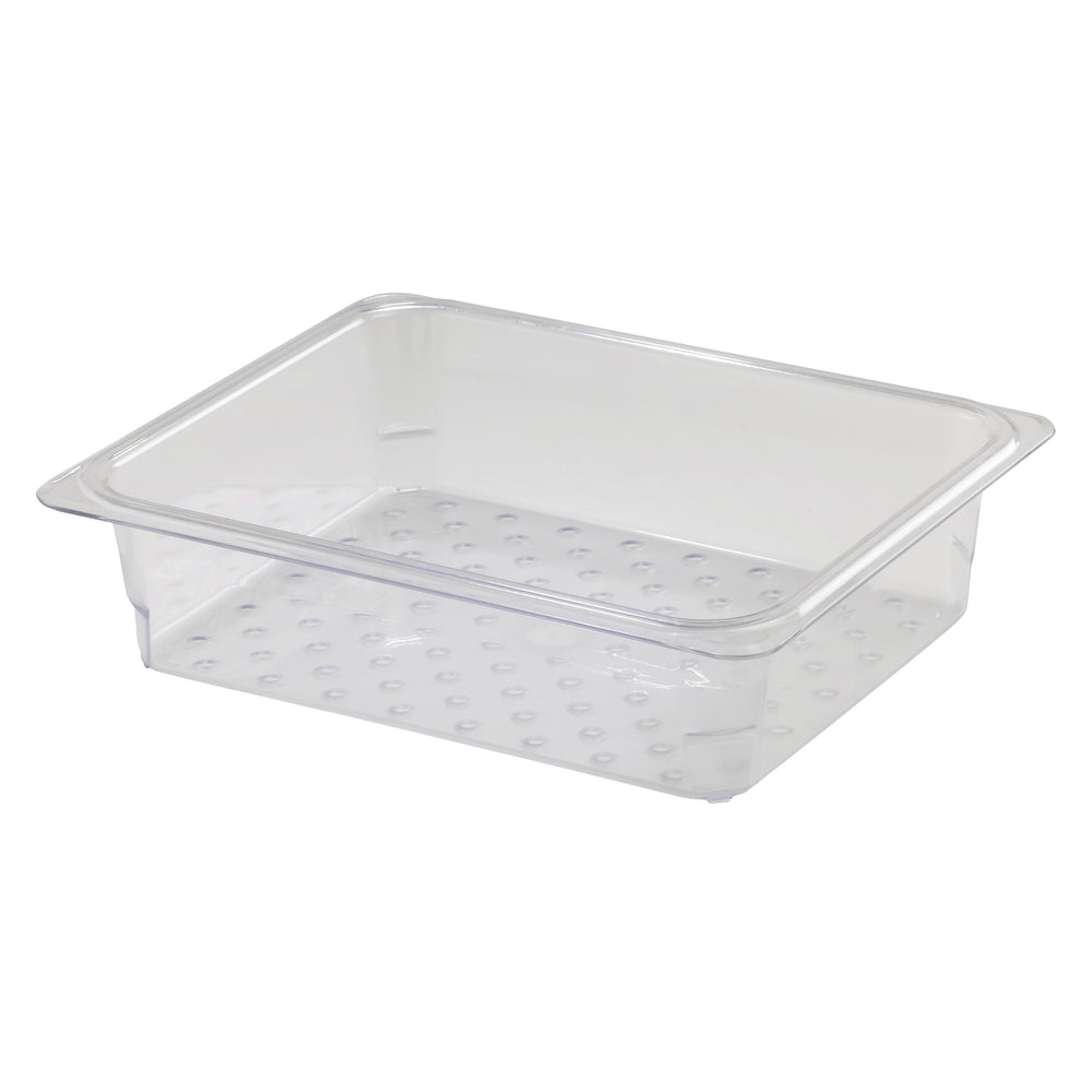 Cambro 23CLRCW135 1/2 Size Colander Pan 3" Deep, Clear