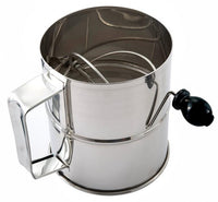 Nella 8 Cup Rotary Sifter with Crank Handle, Stainless Steel