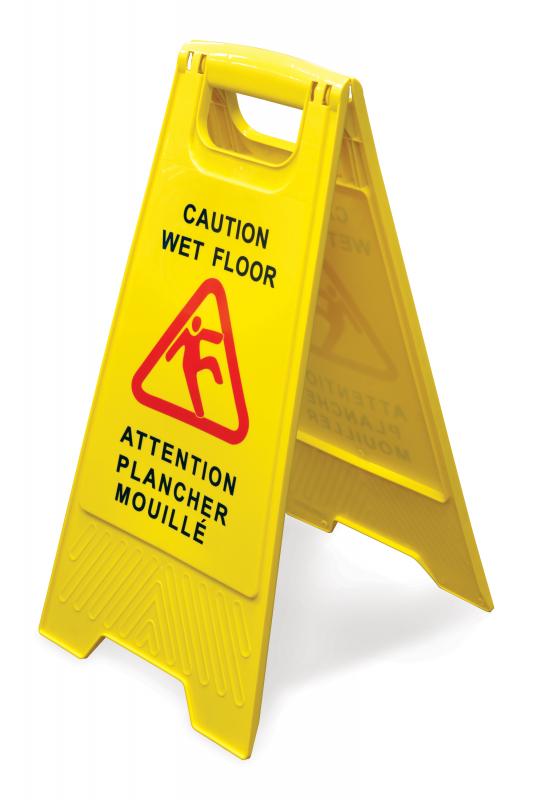 Nella Plastic Wet Floor Caution Sign English / French, Yellow