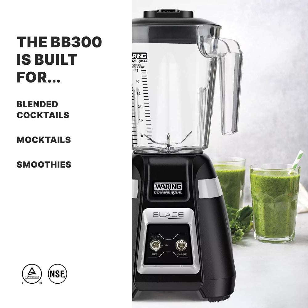 Waring BB300 Blade 48 Oz Two Speed Bar Blender, 1 HP