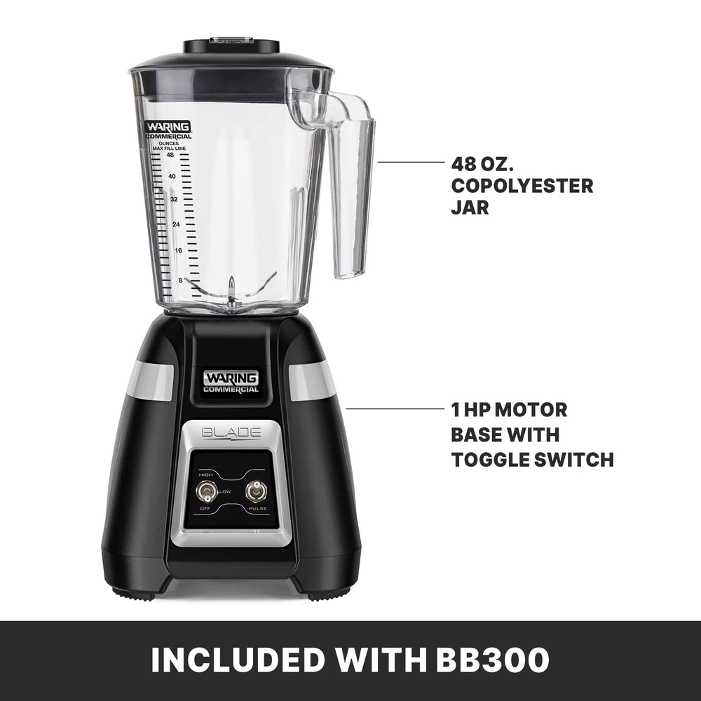Waring BB300 Blade 48 Oz Two Speed Bar Blender, 1 HP