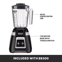 Waring BB300 Blade 48 Oz Two Speed Bar Blender, 1 HP