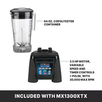 Waring Xtreme 64 Oz Commercial Blender with Programmable Keypad, Variable Speed, 3.5 HP