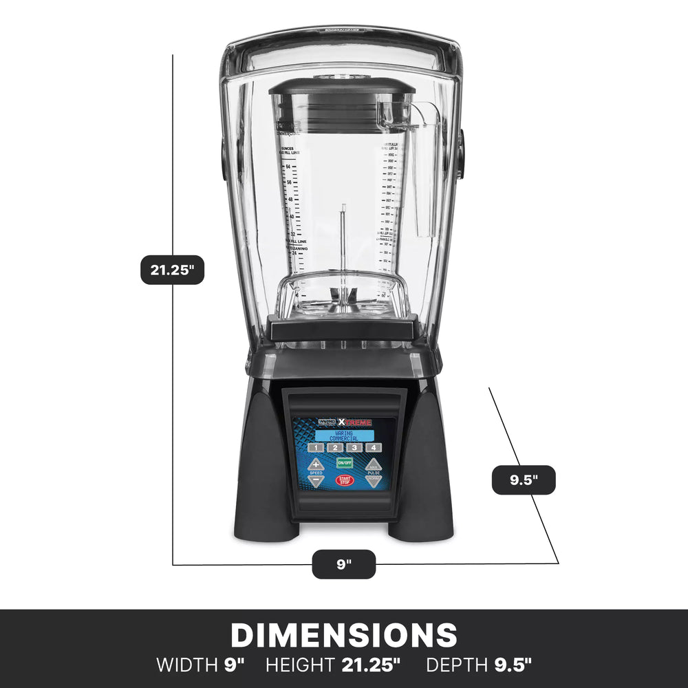 Waring Xtreme 64 Oz Commercial Blender with Programmable Keypad & LCD Screen, Variable Speed, 3.5 HP