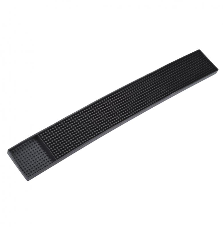 Nella 3.25" x 27" Bar Rail Spill Mat, Black