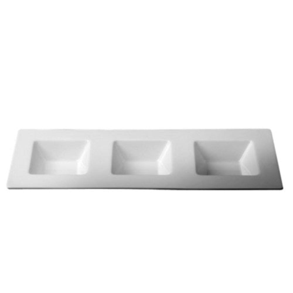 Cameo 12" Triple Tapas Dish & Holder, 3-Section 12 /Case