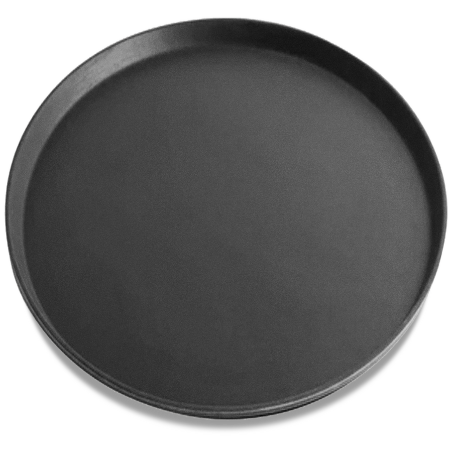 Nella 14" Round Serving Tray with Non Skid Surface, Black