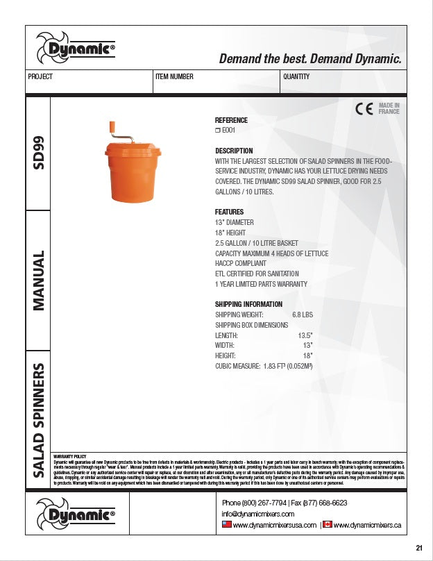 Spec Sheet