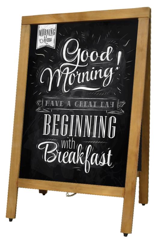 Nella A-Frame Sidewalk Menu Chalkboard Mahogany, 35" x 21" x 3"