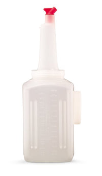 Vollrath Traex Bar Keep II 1 Gallon White Pour Container with Neck, Lid & Assorted Color Spouts 6 /Case