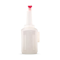 Vollrath Traex Bar Keep II 1 Gallon White Pour Container with Neck, Lid & Assorted Color Spouts 6 /Case
