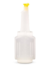 Vollrath Traex Bar Keep II 1.5 Qt White Pour Container with Neck, Lid & Assorted Color Spouts