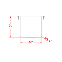 Nella One Tub Drop in Sink 10" x 14" x 10" with Flat Top