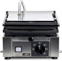 Trento Elite Series 10" x 9" Single Panini Grill with Grooved Surfaces 110V