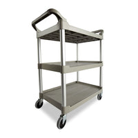 Rubbermaid Three Tier Utility Cart, Grey - 33" x 18" x 37"