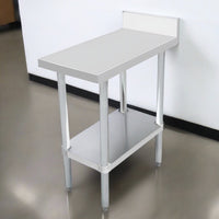 Nella 30" x 15" Filler Table with 4" Backsplash & Galvanized undershelf