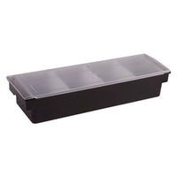 Winco Condiment Holder with 4 Compartments, Black