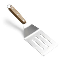 Outset Jackson Slotted Grill Spatula Stainless Steel, Acacia Wood Handle