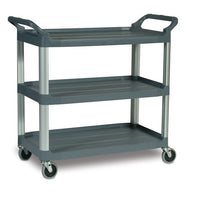 Rubbermaid Three Tier Utility Cart, Grey - 40" x 20" x 37"