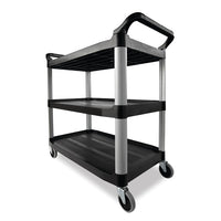 Rubbermaid Three Tier Utility Cart, Black - 40" x 20" x 37"