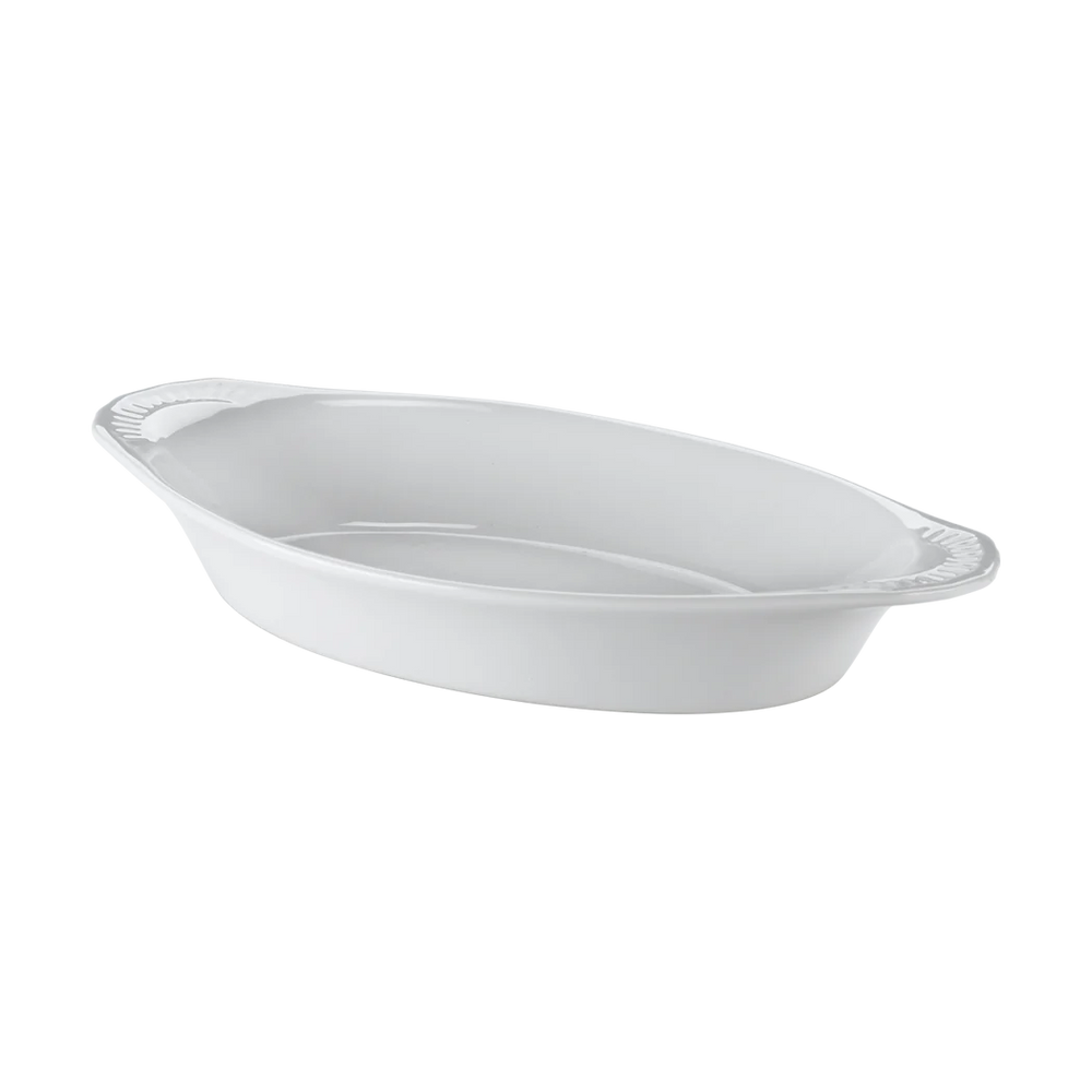 Browne 12 Oz Oval Lasagna Baker, White