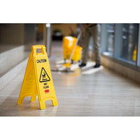 Rubbermaid 25" Yellow Double Sided Wet Floor Sign