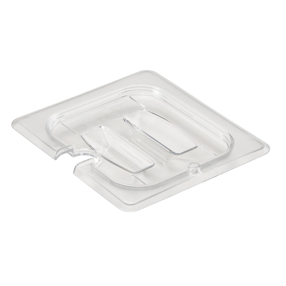 Cambro 60CWCHN135 1/6 Size Notched Food Pan Cover with Handle, Clear